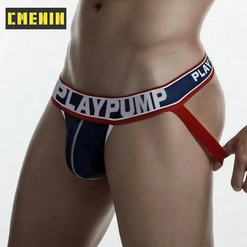

PLAYPUMP Ins Style Cotton Men's Thong And G String Man Underpants Comfortable Tanga Gay Sexy Men Underwear Jockstrap Panties Hig