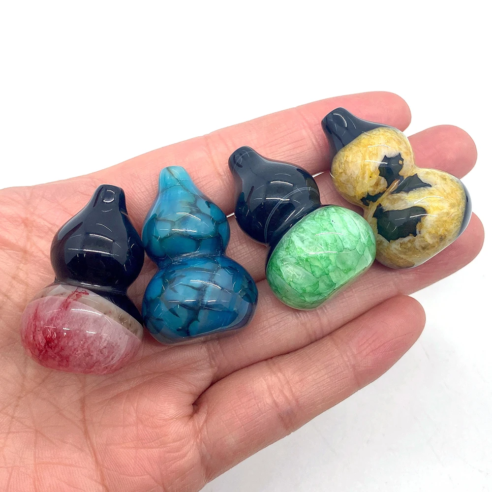 

1pcs Natural Stone Agate Pendant Colorful Gourd Exquisite Handicraft Jewelry Necklace DIY Fashion Jewelry Accessories Gift