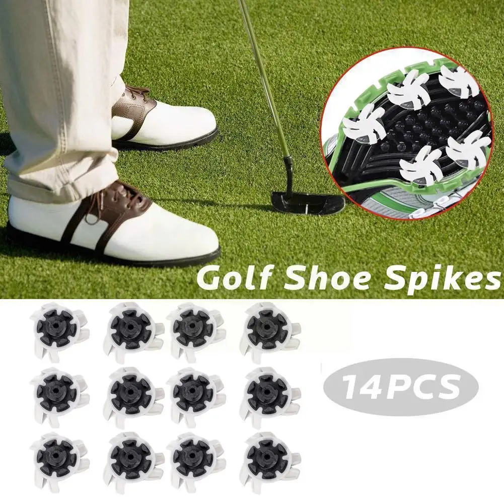 

14pcs/lots Golf Spikes Rubber Material Non-slip Turn Screw Aids Spike Fast Accessories Training Short Twist Golf Y2b6