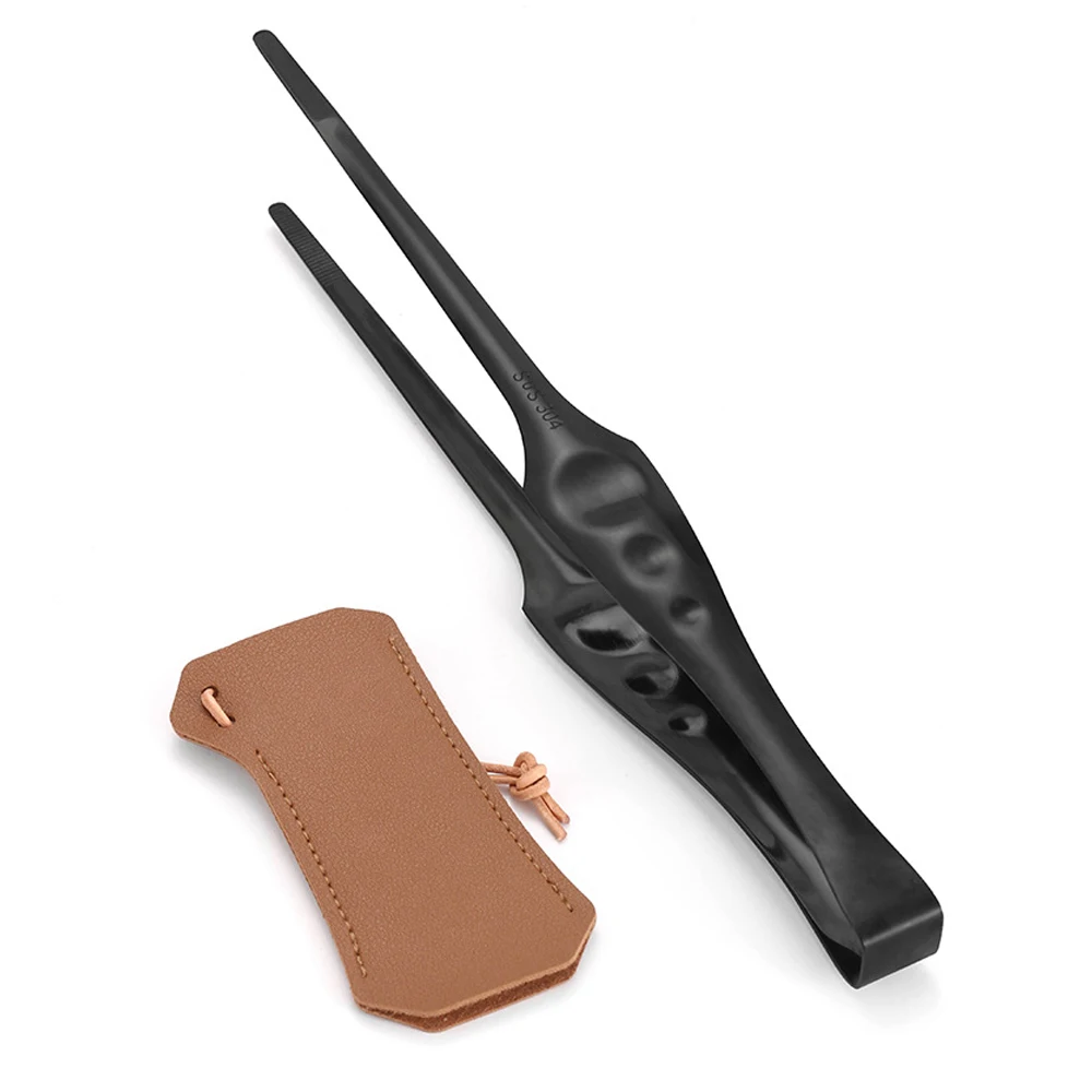 

Stainless Steel Steak BBQ Tongs Non-Stick BBQ Grilling Tongs with Leather Cover Kitchen Tools Gadgets for Outdoor Camping Picnic