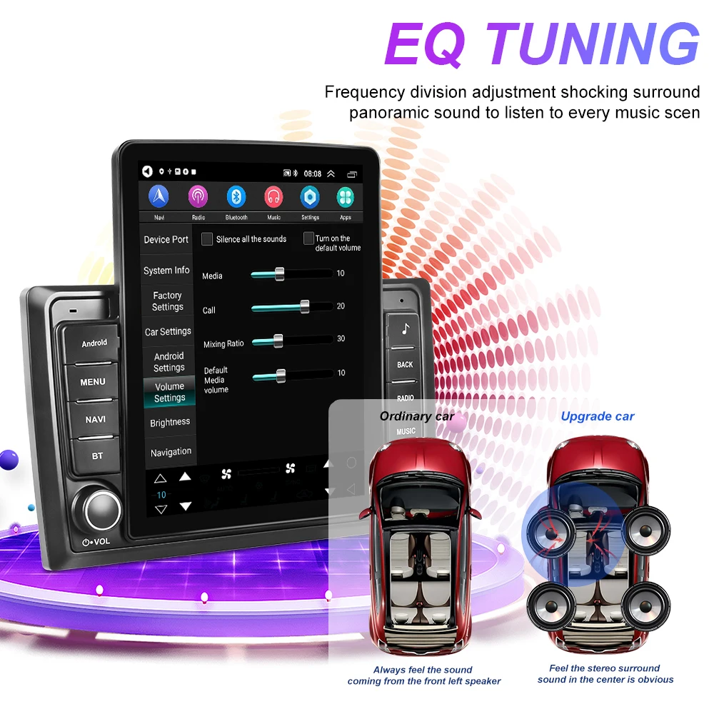 Автомобильный мультимедийный плеер Podofo универсальный автомобильный на Android с