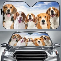 funny beagle team blue sky pattern car sunshade auto sunshade for beagle lovers gift idea for dog mom car windshield durable
