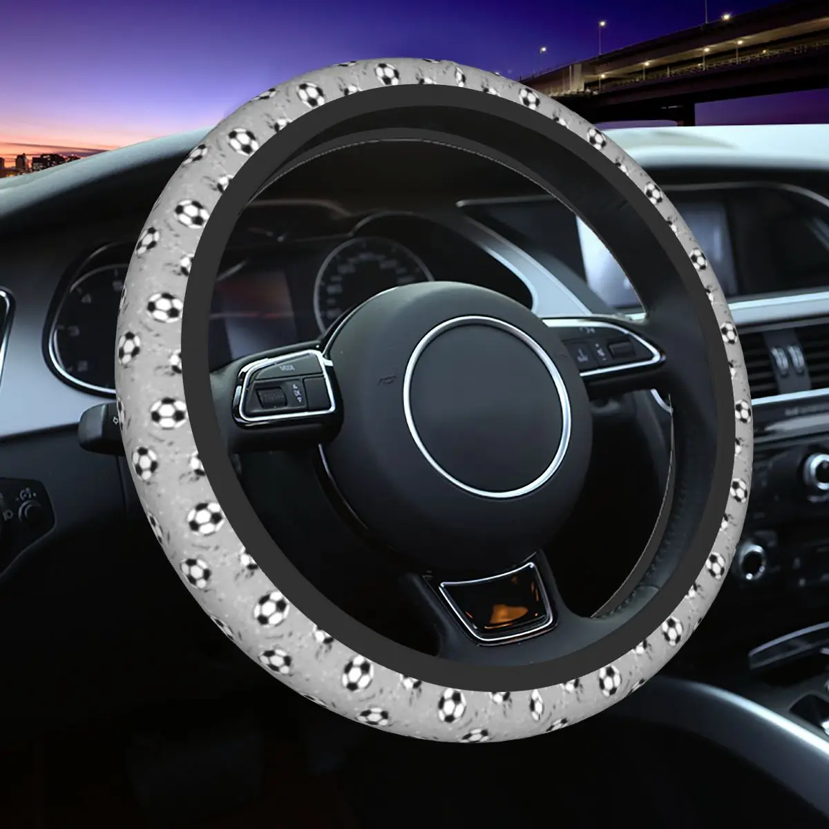 

Football Car Steering Wheel Cover 38cm Anti-slip Ball Steering Wheel Protective Cover Fashion Car-styling Car Accessories
