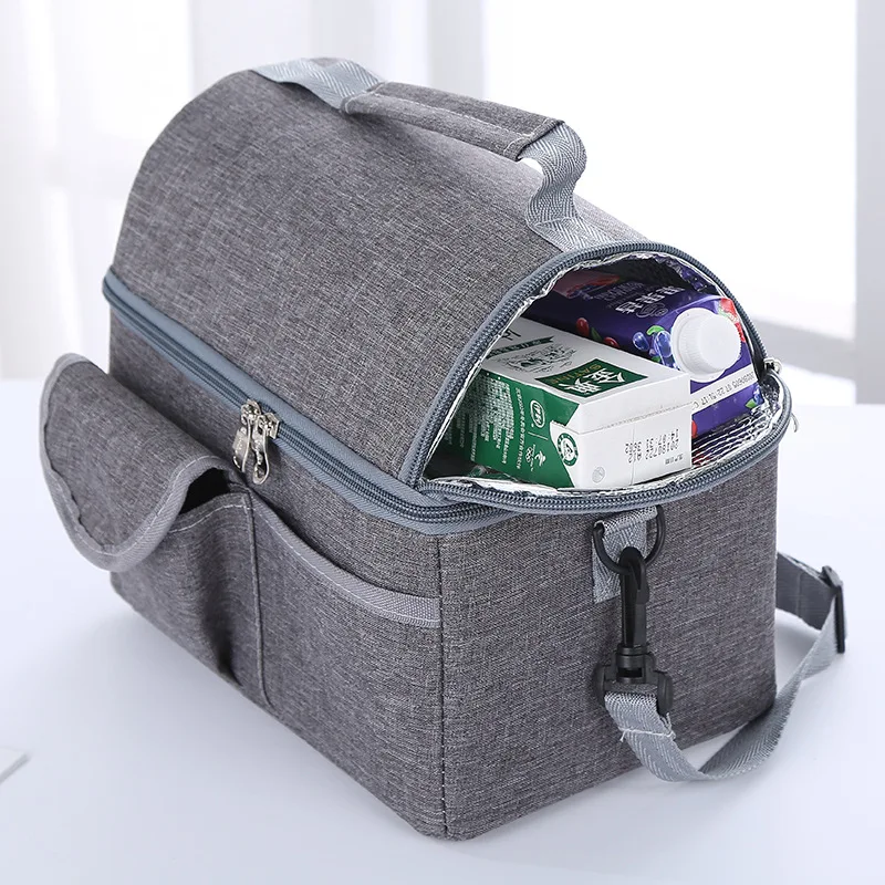 

New Arrival Lunch Bag Cationic Fabric Insulation Bag Double Layer Insulation Cooler Bag Large Capacity Lunch Bags for Women Kids