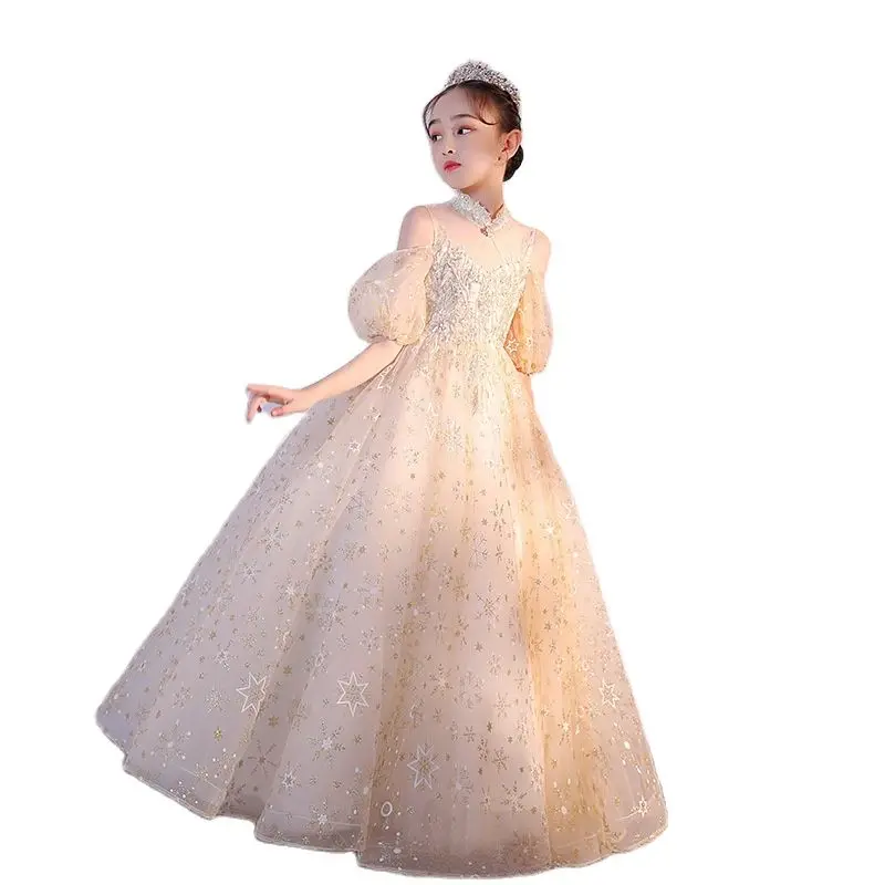 

Children's Evening Dress Western-Style Catwalk Piano Performance Dress Girl Performance Costume Small Host Flower Girl Wedding D