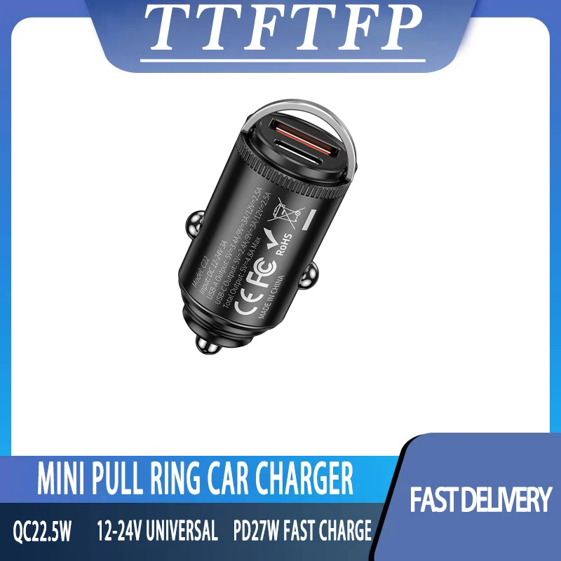 

TTFTFP 12v Cigarette Lighter Socket Dual Usb Super Fast Car Chargers PD+QC3.0 Usb Cigar Lighter Car Charger Fast Charging