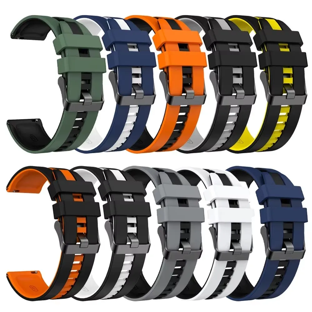 Двухцветный спортивный ремешок 22 мм для Xiaomi Watch color 2 Band Mi Pro S3 S2 S1 Active/Pro Браслет Correas