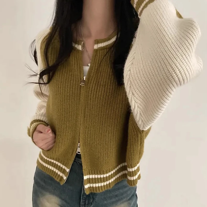 Gaganight женский ретро-свитер с круглым вырезом мягкий Свободный Повседневный