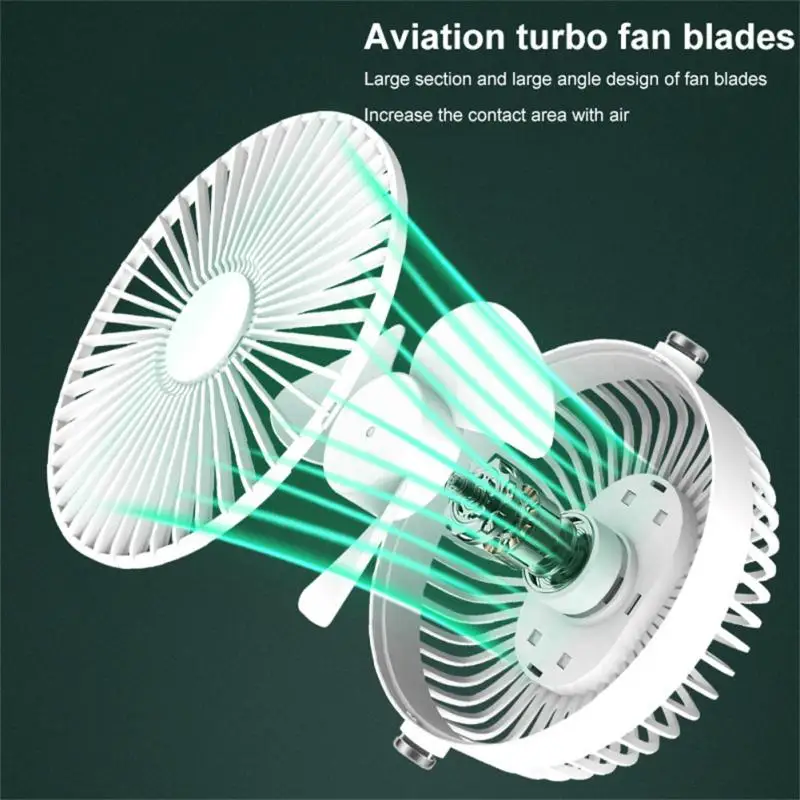 

3000mah Battery Capacity Ventilator Silent Three-speed Adjustment Small Fan Hanging And Standing Dual-use Night Light Fan Blower