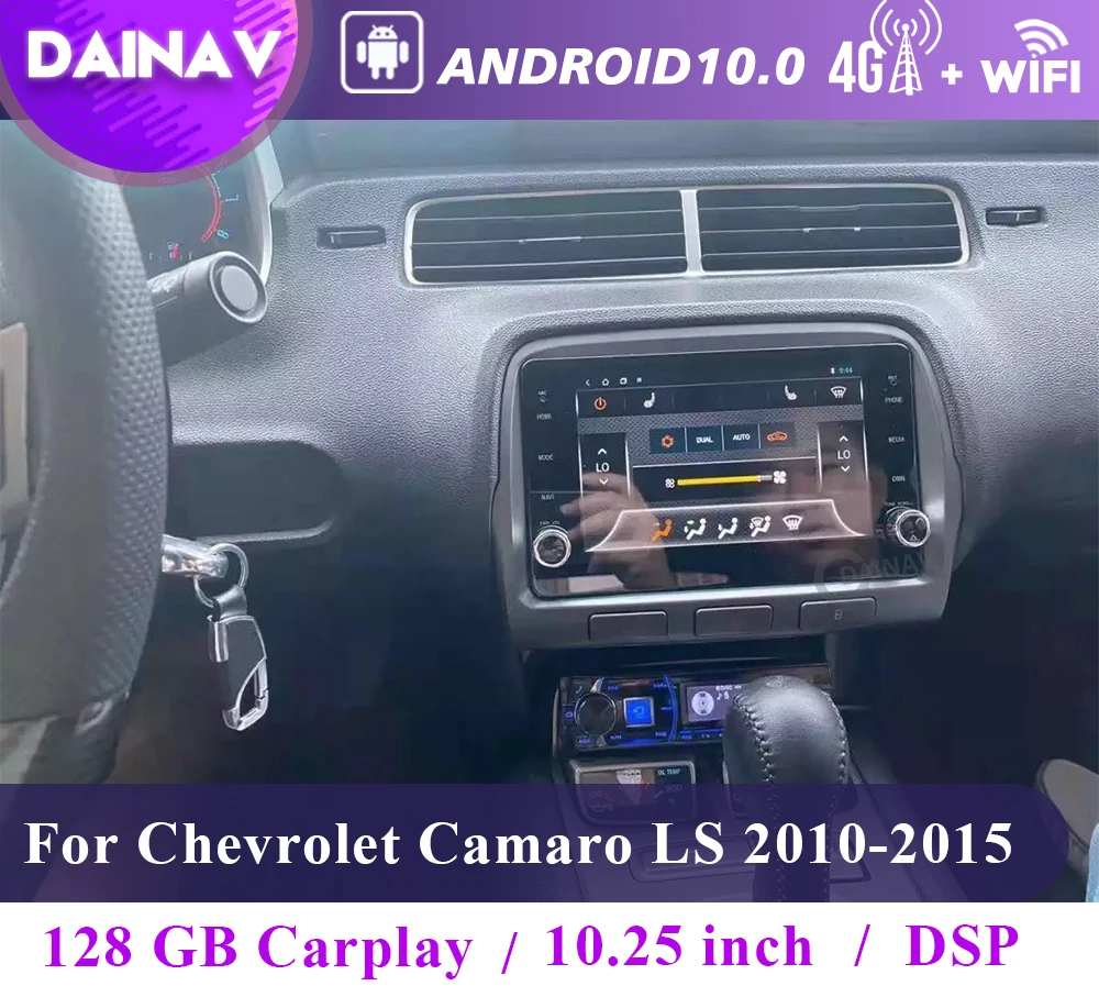 

Автомобильный мультимедийный плеер 128 ГБ для Chevrolet Camaro LS 2010-2015 аудио стерео радио на базе Android Video Carplay IPS BT GPS навигация