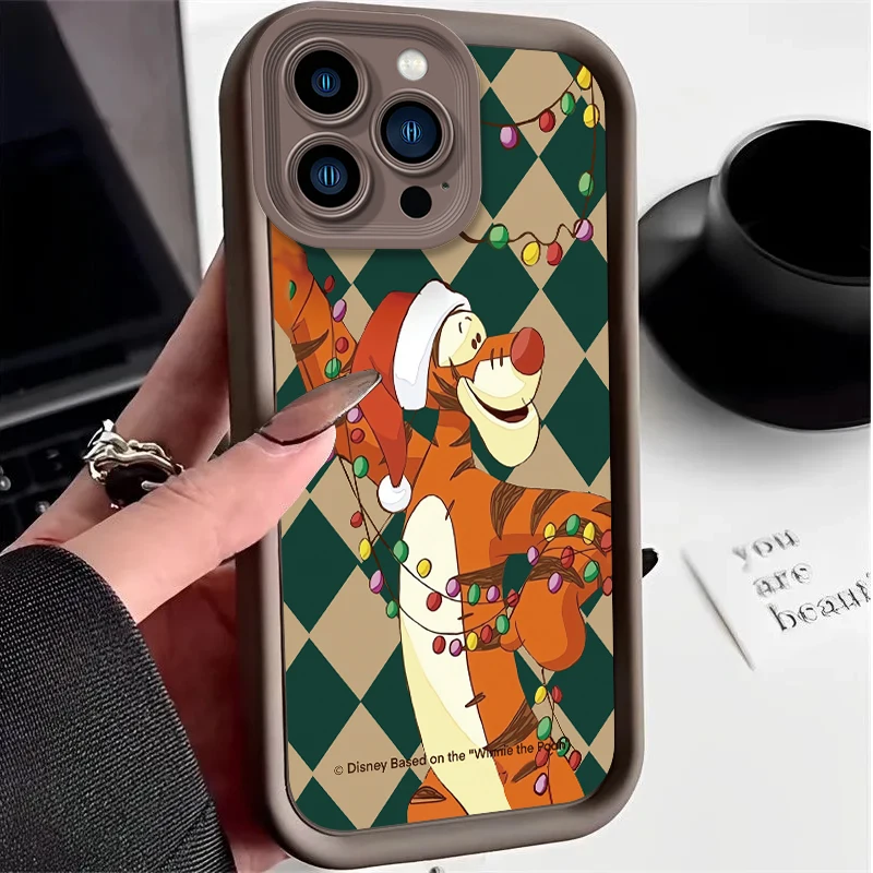 Pooh Bear Tigger Case for iPhone 16 15 14 13 12 11 Pro Max XS X XR 8 7 6S 6 Plus SE 2020 Liquid Silicone Shockproof Back Cover