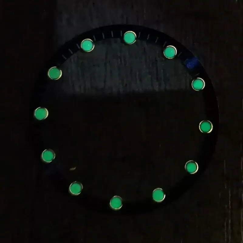 28.5mm Green Luminous Ring Skeleton Chapter Ring Fits Seiko Japan NH70 Movement Inner Diameter 24.5mm Men Watch Case Accessories