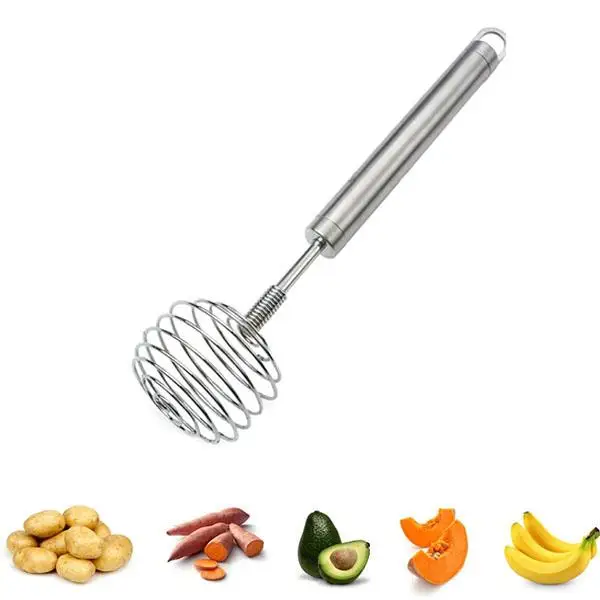 

Stainless Steel Strong Stirrer Egg Beater Egg Whisk Manual Hand Mixer Self Turning Egg Stirrer Kitchen Egg Tools Spiral shape