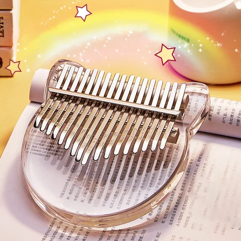 Прозрачная акриловая Kalimba 17 дюймов 21 клавиша Хроматическая Kalimbas пианино для