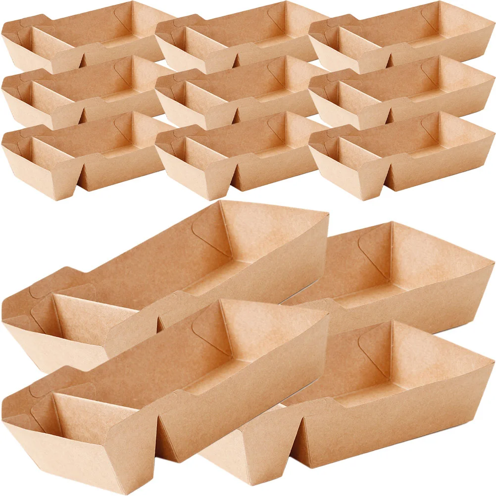 

Kraft Paper Snack Box Holder Bags Cup Bowl Disposable Container Party Candy Takeout Containers Case Tray