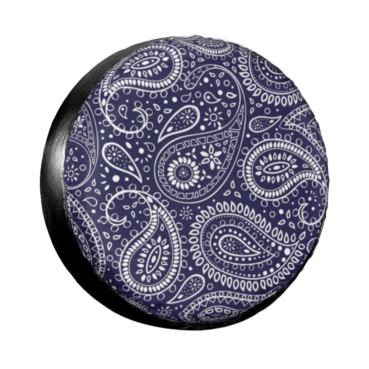 

Bandana Pretty Bohemian Art Paisley Spare Tire Cover Bag Pouch for Jeep Hummer Blue Car Wheel Covers 14" 15" 16" 17" Inch