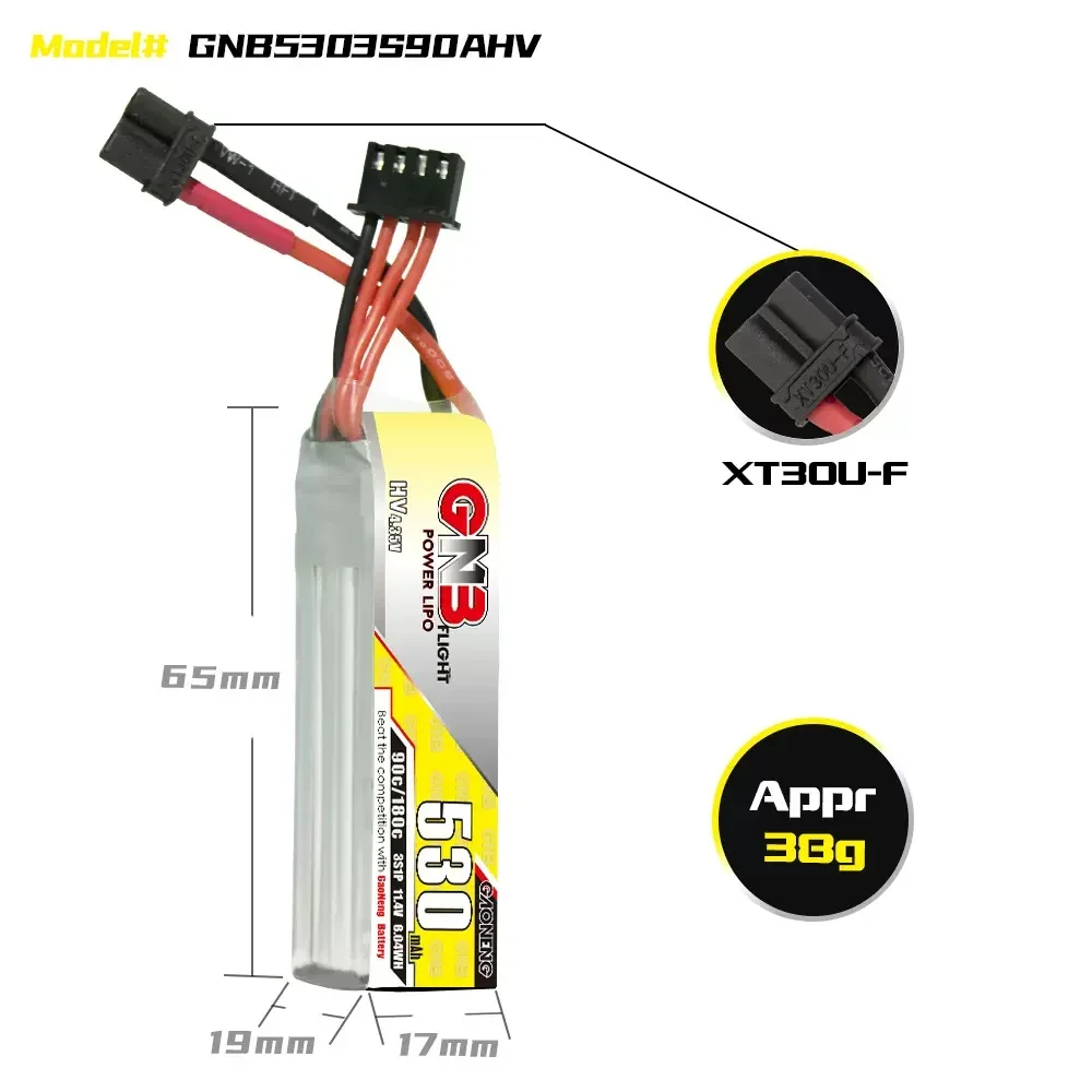 GAONENG 2S/3S 90C GNB 530 мАч 7 6 В/11 4 В LIHV легкая литиевая батарея Lipo FPV запасные части для