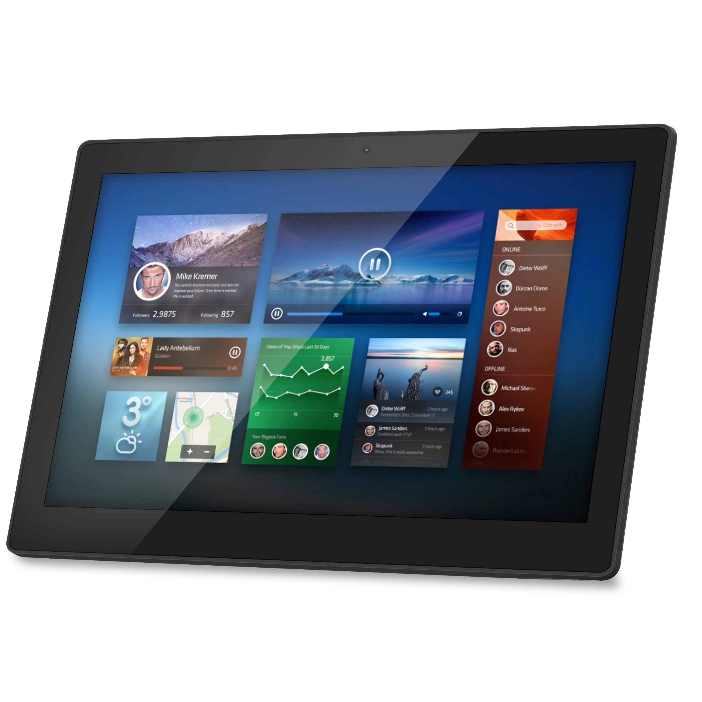 

10-дюймовый настенный планшет android 8,1, 2 + 16g root