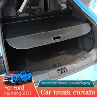car trunk cargo cover for ford mustang 2021 luggage carrier anti peeping adjustable privacy accessories blck 1pcs