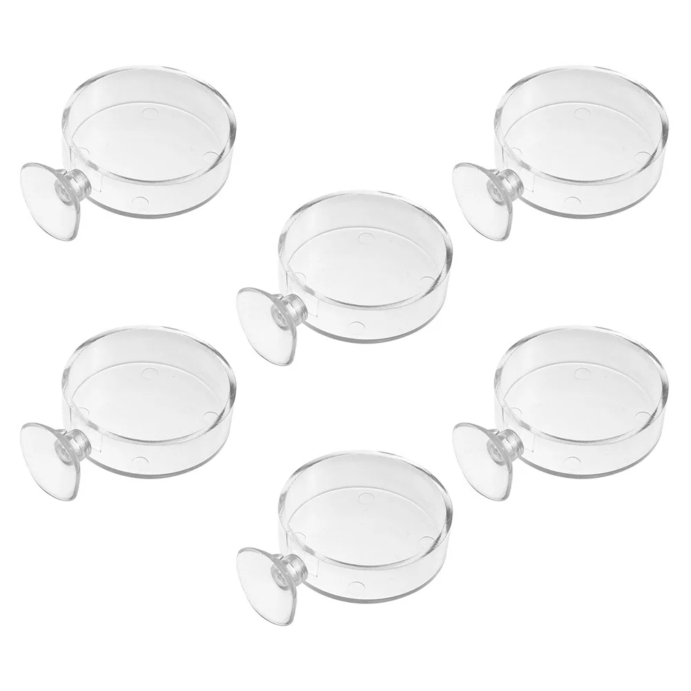 

6 шт., круглые прозрачные подносы для кормления рептилий
