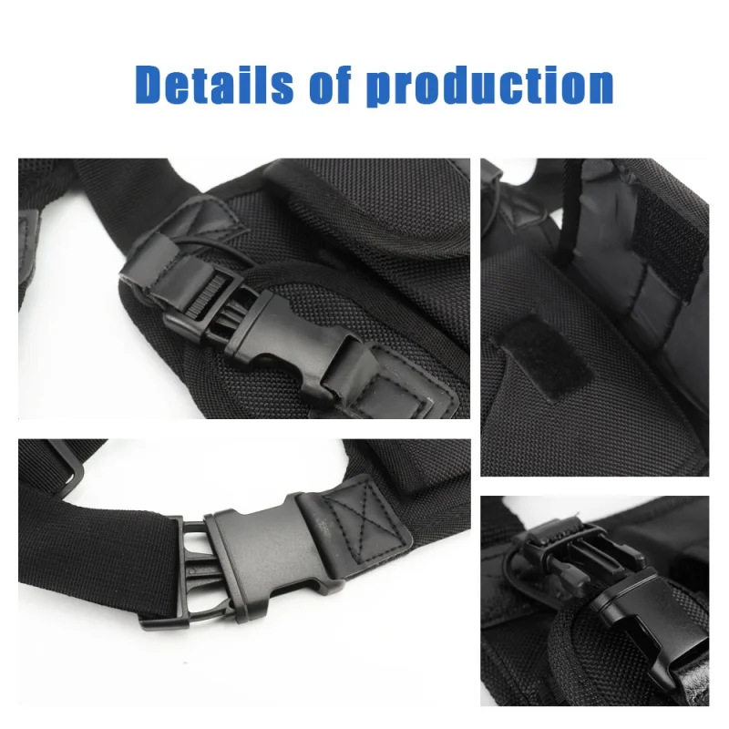 Walkie Talkie Tactical Vest Two Way Radio Holder Chest Harness Front Pack Pouch Holster Vest Rig for Baofeng UV5R Motorola