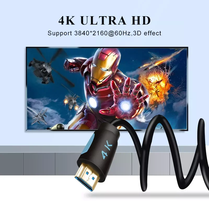 

High Speed 4K HDMI-compatible Cable Gold Plated Plug Video Cord For HDMI-A Splitter Adapter HDTV Laptops Projector PS3/4/5