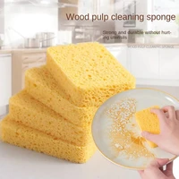 wood pulp sponge scrub bowl brush cleaning brush water wash non stick oil scouring pad kitchen accessories cleaning tools