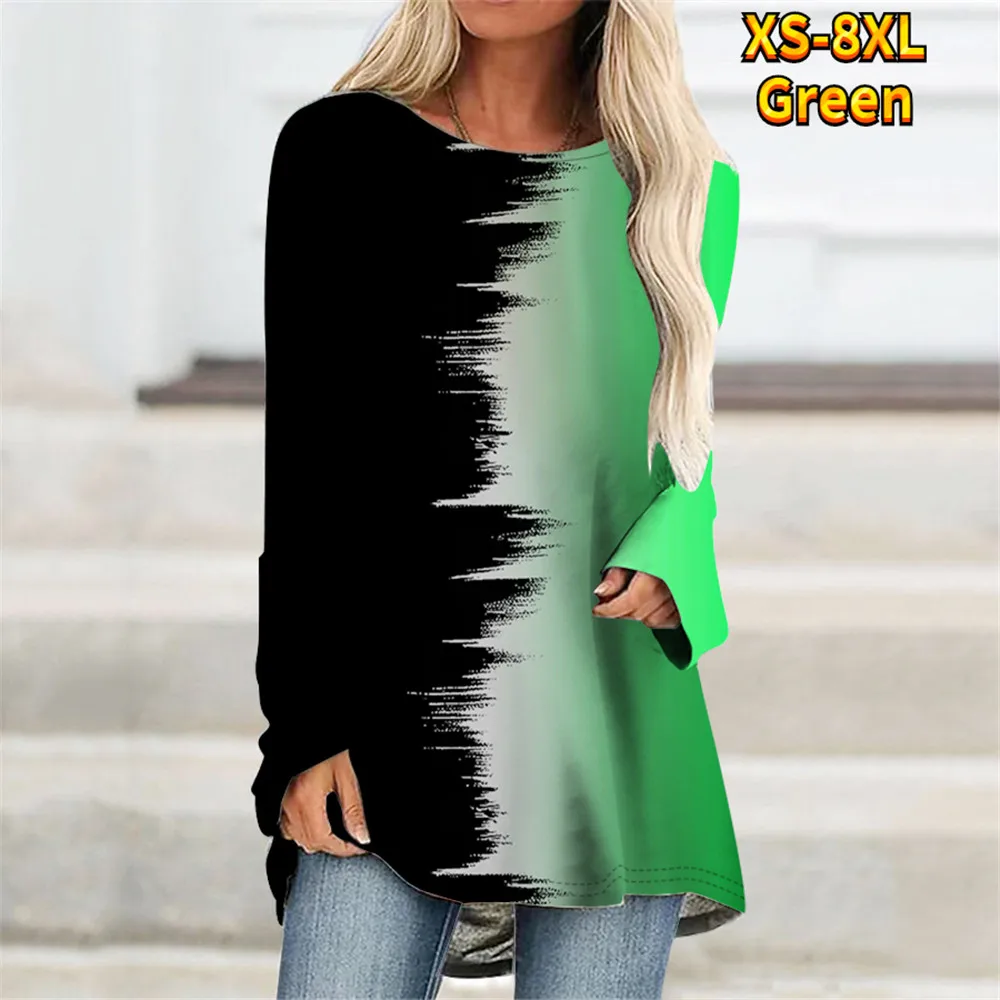 

Women's T shirt Elegant Fashion Splicing Design Gradual Change Makes Whimsy Christmas 3D Printing Spring Autumn Ladies Pullovers