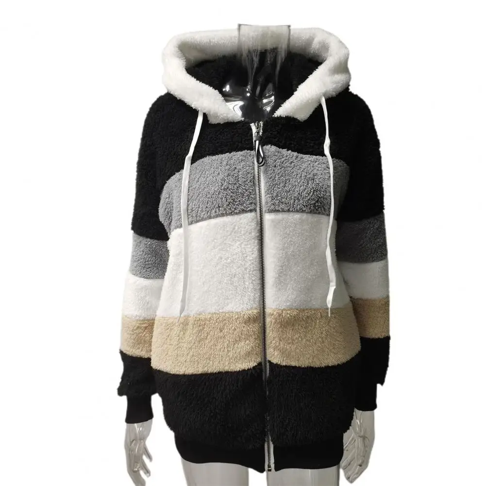 

Женская теплая плюшевая куртка, свободная куртка с капюшоном и карманами на молнии, в европейском и американском стиле, Осень-зима 2022