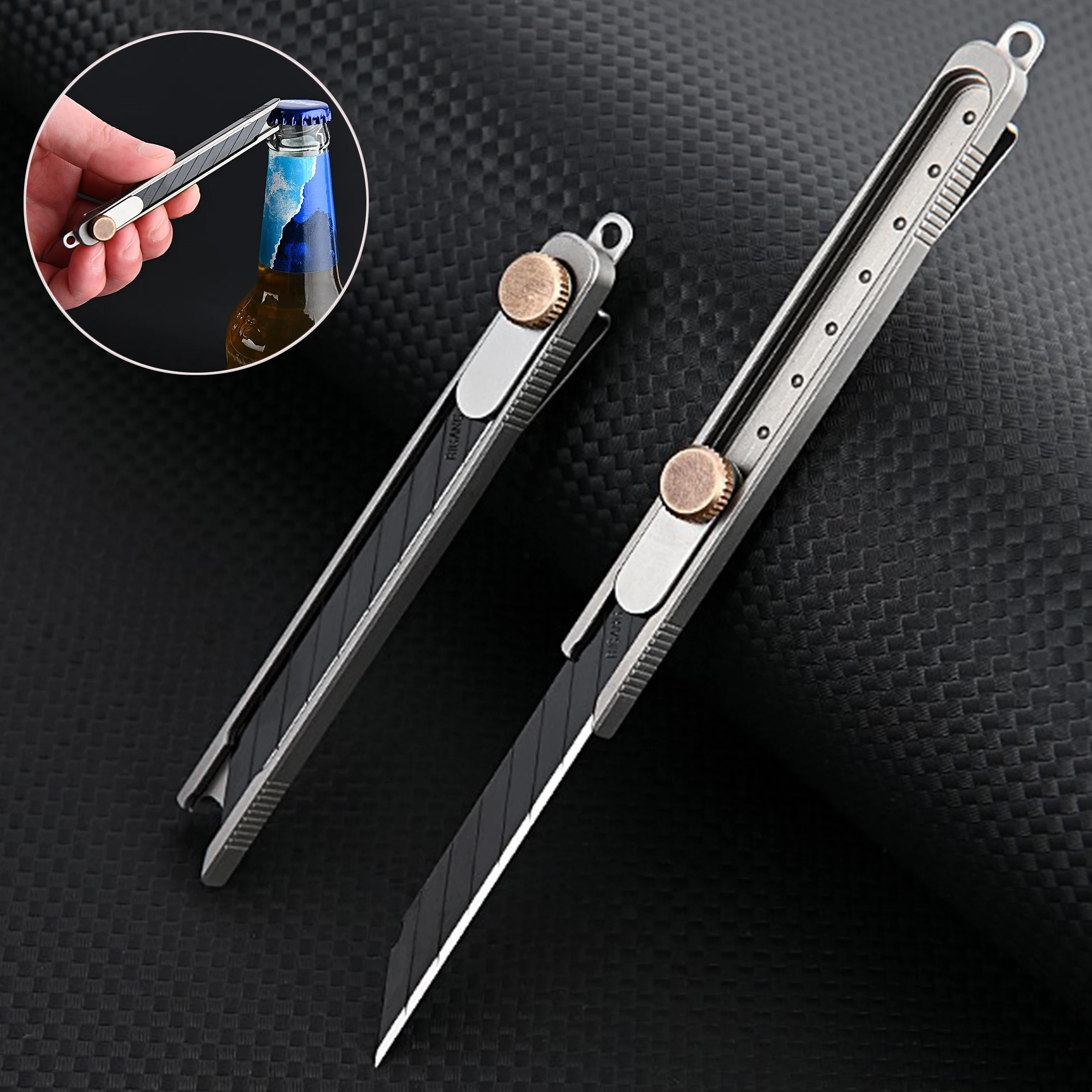 

Многофункциональный нож из титанового сплава для мужчин, Подарочная коробка с 10 лезвиями, Мультитул D2, открывалка для бутылок, с нажимными ножами, с подвеской