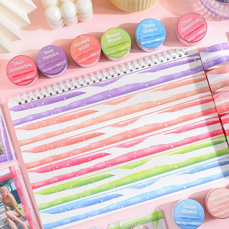 

Assorted Cloud Scene Washi Tape Decor Korea Photo Album Aesthetic Diary Planner Scrapbooking Sketchbook Material Collage Supplie