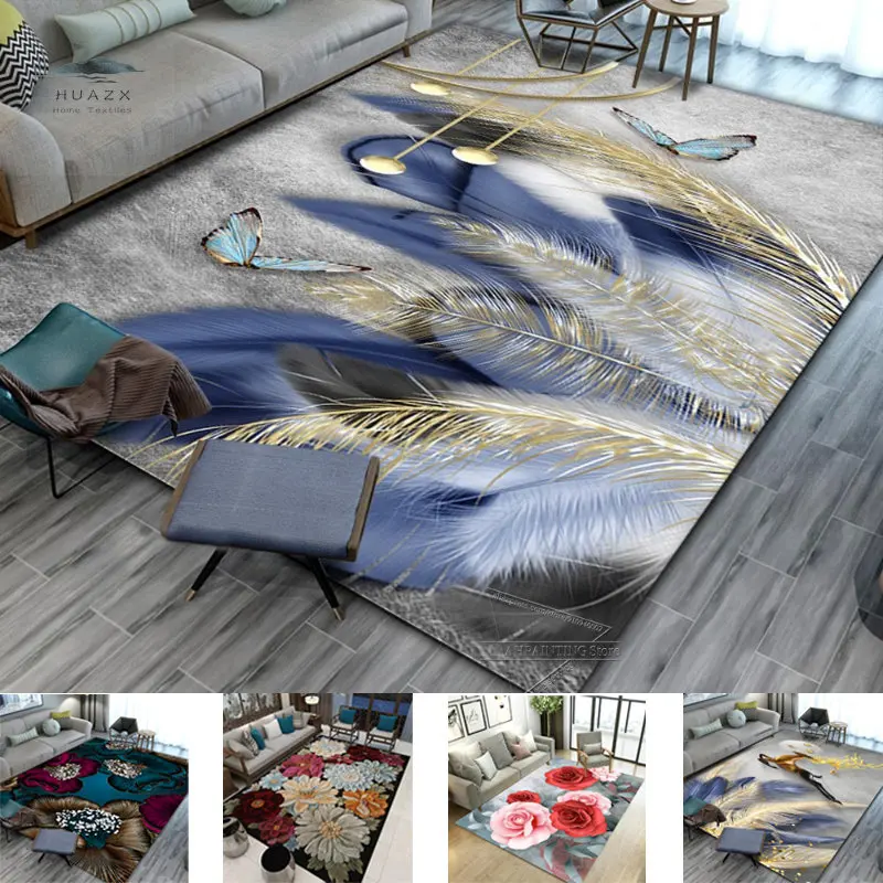 

Современный 3D ковер с принтом бабочек и перьев, коврик для дома, гостиной, дивана, кофейного столика, роскошный напольный ковер для семейной спальни