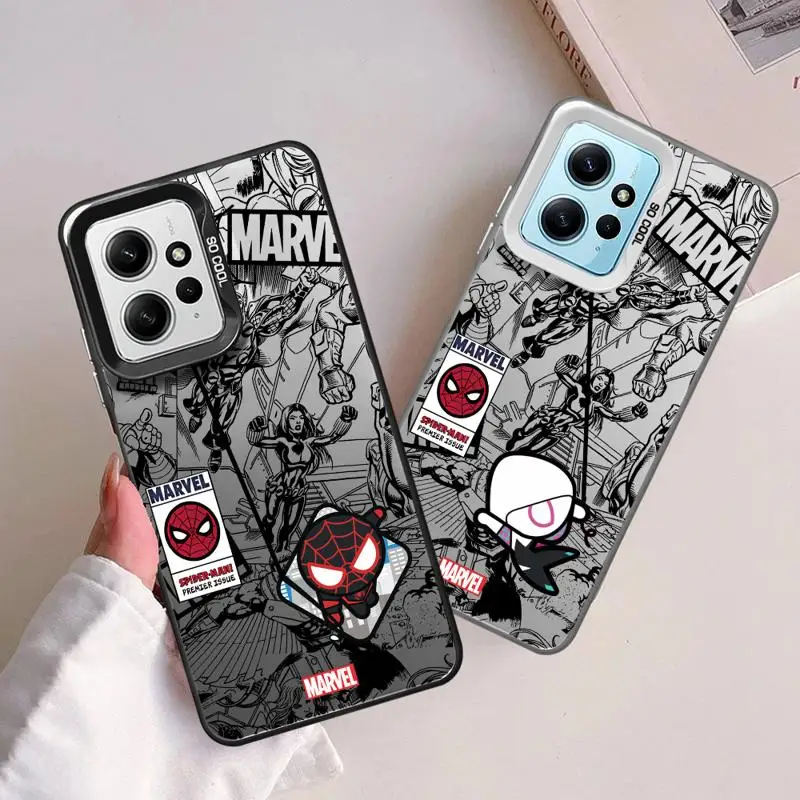 Фото Чехлы для телефонов Marvel Человек-паук для Xiaomi Poco C50 X3 NFC C61 C51 X3pro Redmi 12C 13 A2 A3x 12, чехол-накладка №1