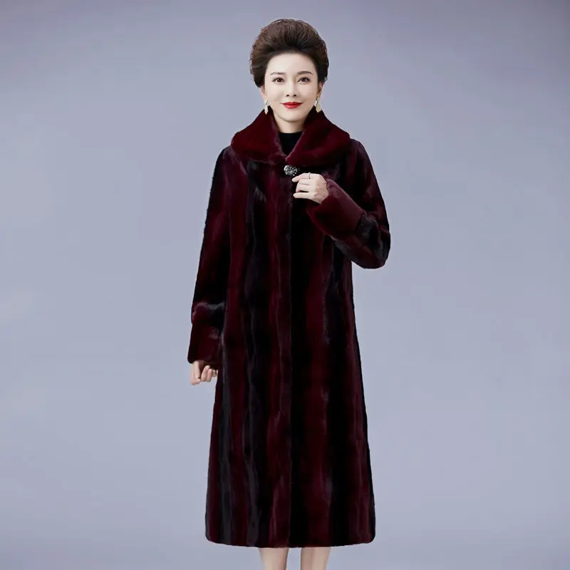Women's Luxury Mink Fur Coat Warm Coat New Fur High-end Mink Top Long Women's Hooded Fluffy Jacket for Fall and Winter