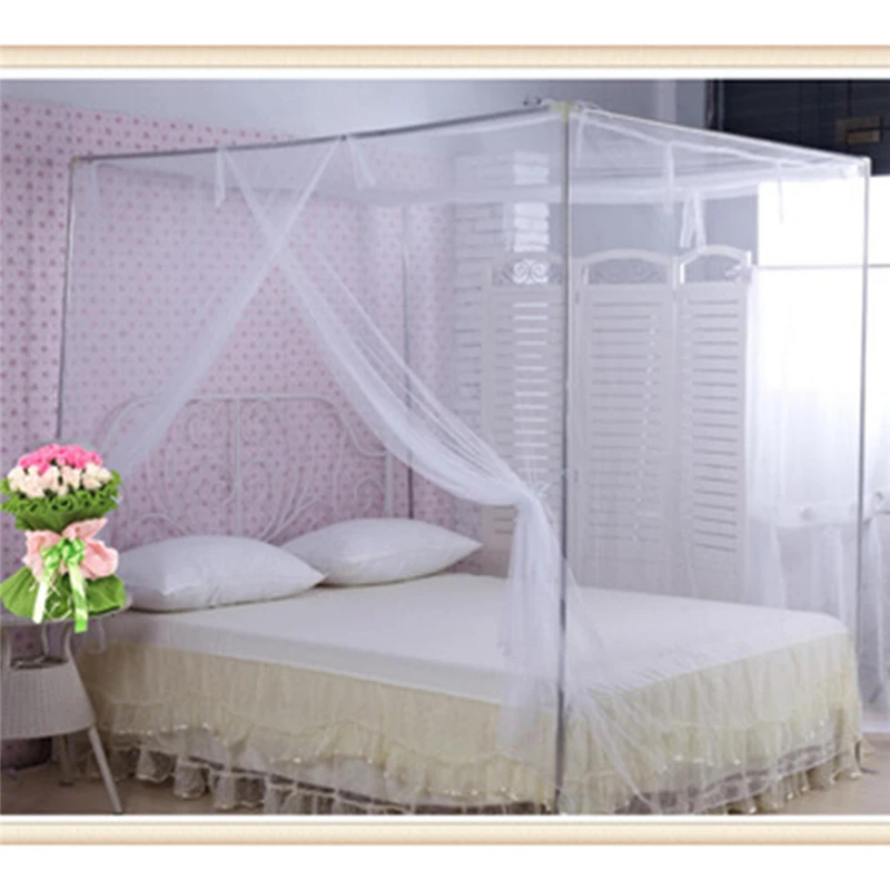 

White Four Corner Outdoor Camping Mosquito Canopy Net Insect Tent Protection Bedroom Full Netting 200*150*165cm