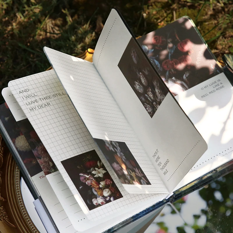 

Literary Flower Notebook Exquisite Senior Notepad Girl High-Value Diary Ultra-Thick Magnetic Buckle Hand Account Book