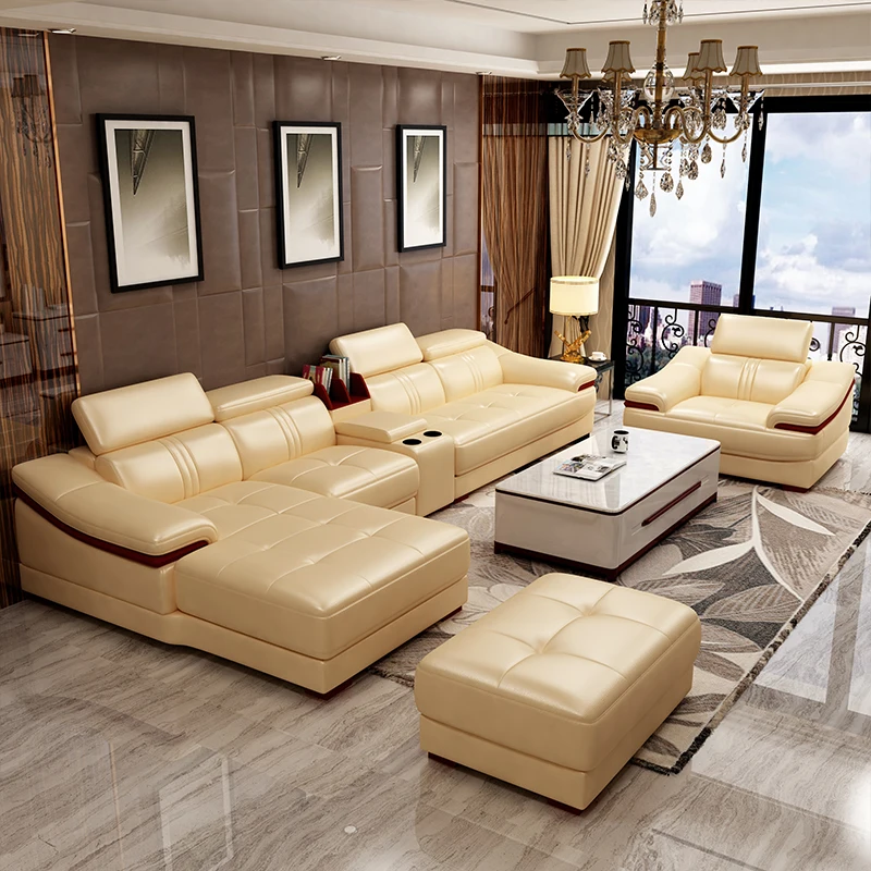 

First layer leather leather sofa imported medium thick leather living room size combination corner sofa modern furniture