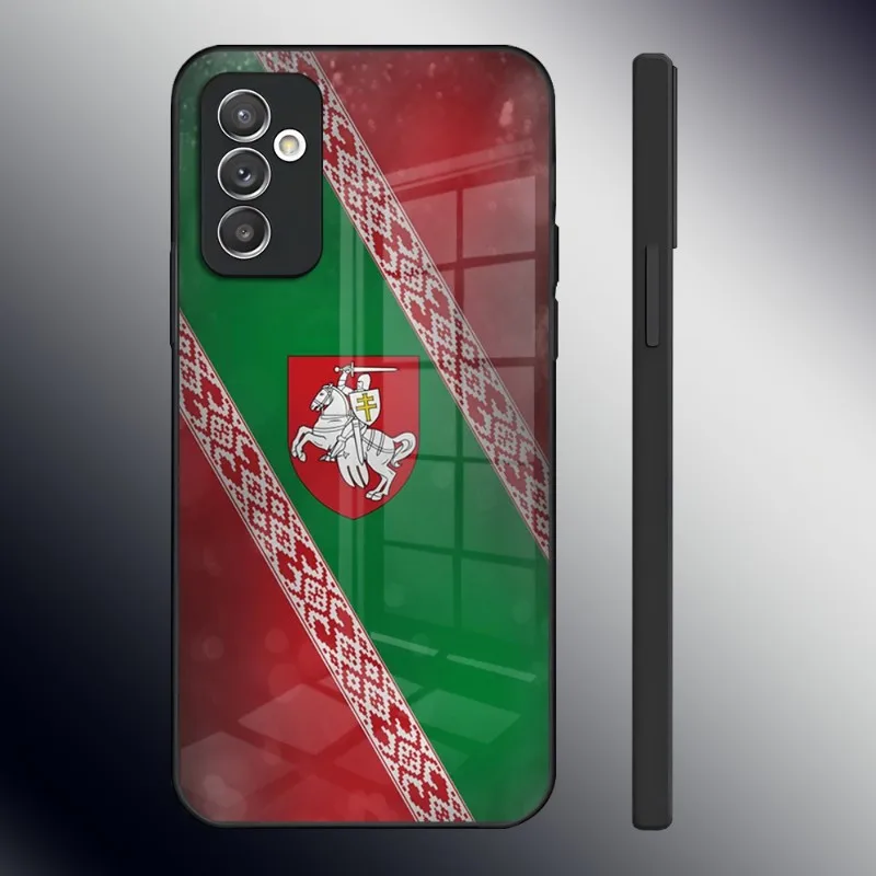 Чехол для телефона с флагом Беларуси закаленное стекло Samsung S22 S21 S30 S20 Pro Ultra Plus S7Edge