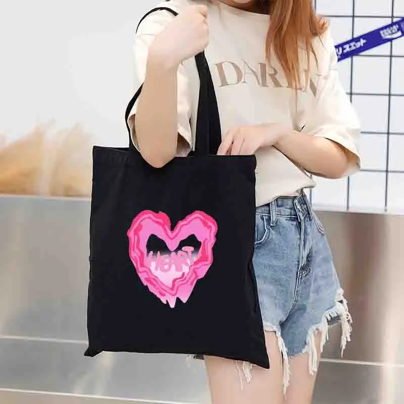 

Большая Сумка-тоут в индивидуальном стиле, экологически чистые многоразовые женские сумочки из полиэстера на ремне, складной мешок для хра...