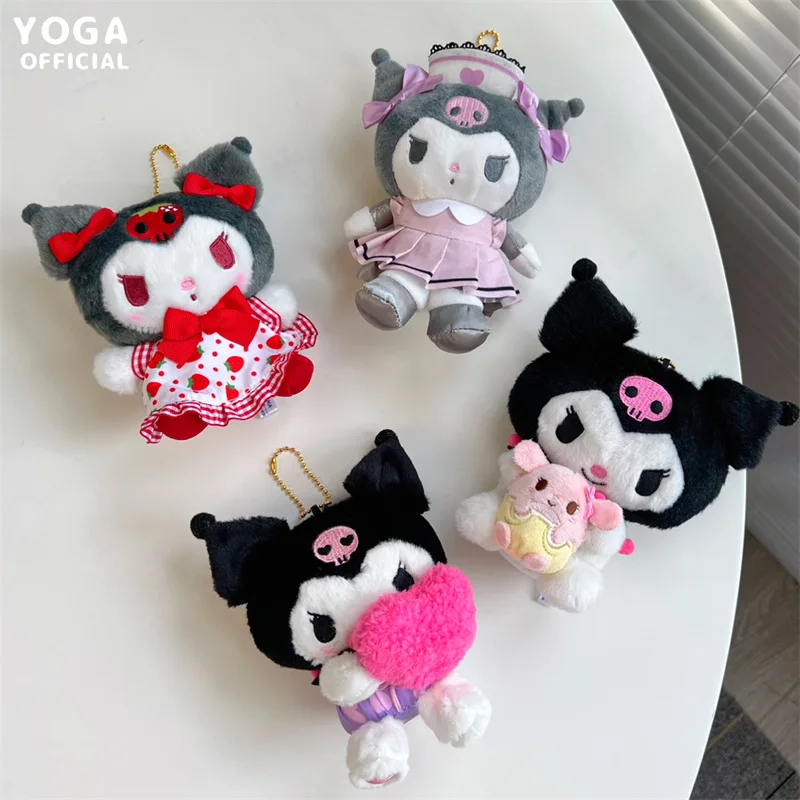 

Anime Kawaii Sanrioed Cartoon Cute Kuromi Cross-dressing Stuffed Plushie Doll Soft Plush Toys Pendant Kids Birthday Gifts 12cm