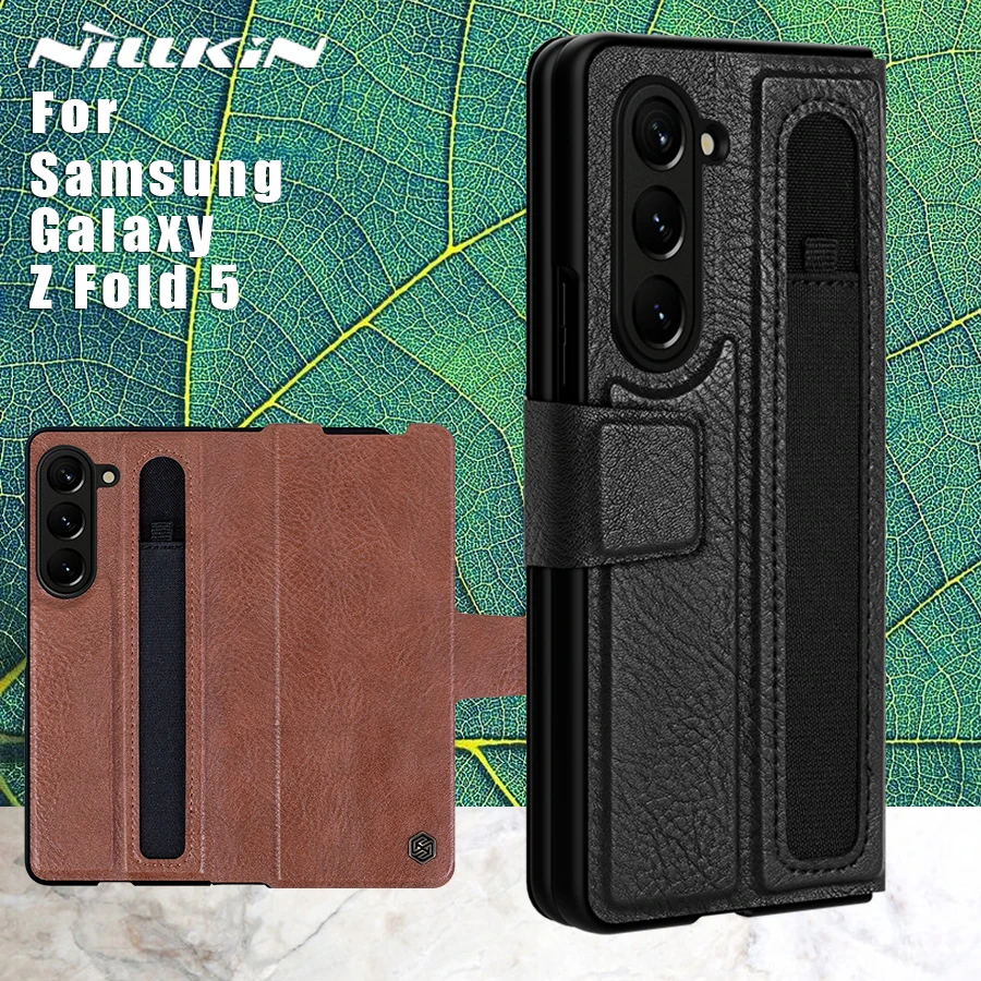 for Samsung Galaxy Z fold 5 5G Case Nillkin Aoge Leather Silicone Soft Touch Back Cover Nilkin Phone Case for Z fold5 5G