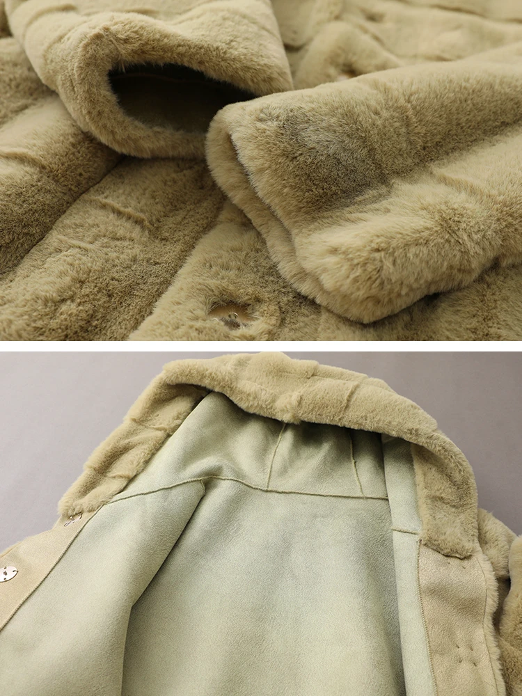 Vimly Hooded Faux Fur Coat 2022 Winter Office Ladies Fashion Luxury Thick Warm Fur Jacket Overcoat for Women Clothes 50386