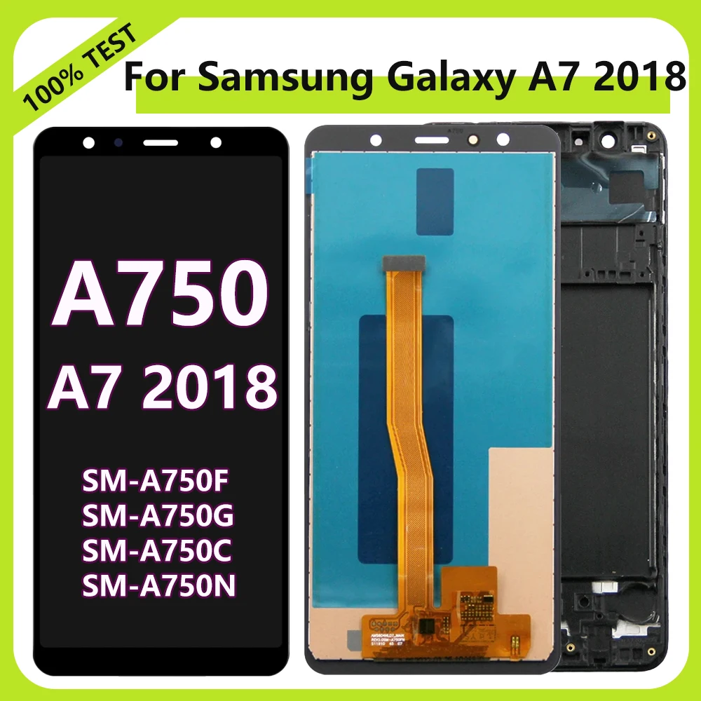 AMOLED A7 2018 A750 ЖК-экран для Samsung Galaxy A750F A750FN/DS ЖК-дисплей с дигитайзером сенсорного
