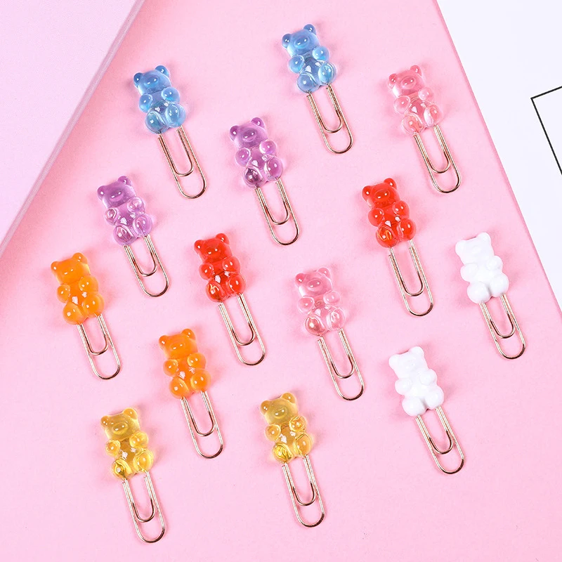 

4Pcs/lot Cute Candy Color Bear Metal rose Gold Paper Clip Office Lady Style School Stationery Photo Decorative Supply Stationery