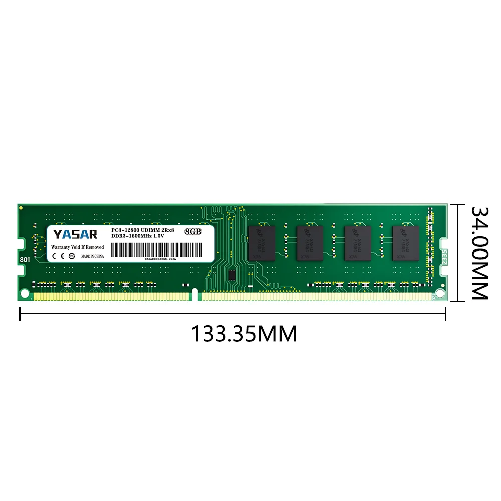 YASAR 4 ГБ 8 настольная память Ram DDR3 1600 МГц 1333 1066 PC3-12800U PC3-10600 PC3-8500 UDIMM 1 5 В 2RX8