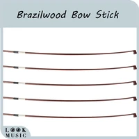5pcs unfinished violin bow stick blank silver line wire sheepskin grip bow brazilwood violin bow stick
