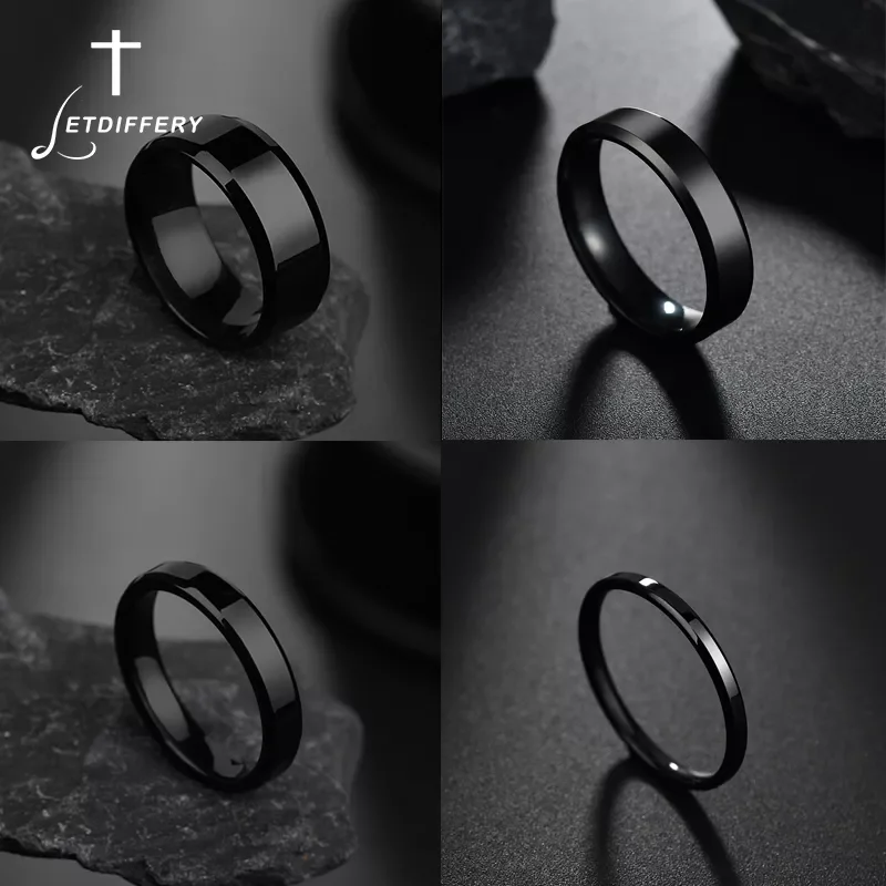 

Simple Stainless Steel Couple Jewelry Smooth 1/2/4/6/8mm Women Men Finger Rings For Lovers Dropshipping Wholesale