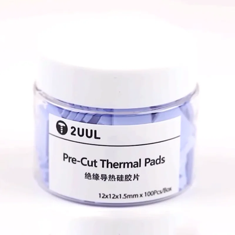 2UUL предварительно отрезанные тепловые силиконовые прокладки, чип процессора, Теплопроводящая способность для ремонта платы, Быстрое рассеивание тепла для ремонта мобильных телефонов