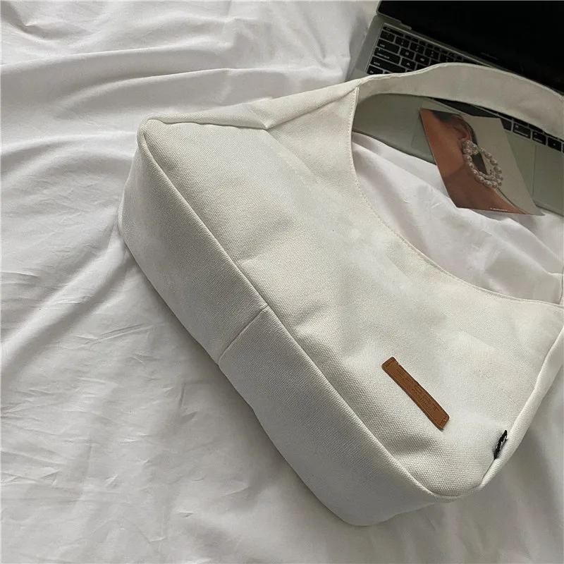 Women Classic Fashion Solid Color Shoulder Bag Large Capacity Canvas Handbags Casual Simple Tote Bag for Ladies Shopping Bags