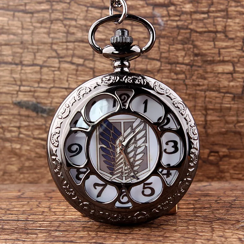 Top Luxury Hollow Out Black Pumpkin Ball Corpse Face Christmas Eve Horror Theme Pocket Watch Timer Clock